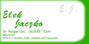 elek jaczko business card